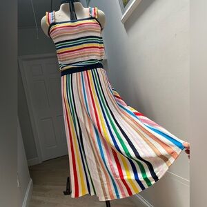 J. Crew Multicolor Striped Midi Skirt